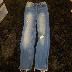 High waisted skinny jeans